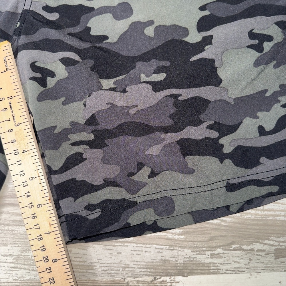 Tailor Vintage Sweatshorts Mens Medium Black Camouflage Elastic Drawstring Waist - Picture 6 of 12